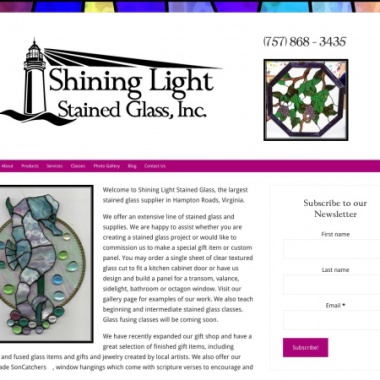 Shining Light Stained Glass screenshot portfolio PajamaWeb WordPress event registration
